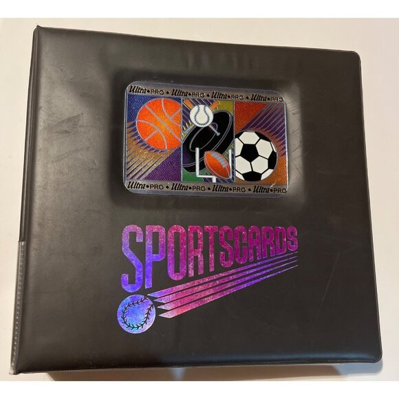 VTG Card Binder w/ Assorted Basketball & Hockey Cards, approx 609 cards - Picture 1 of 13
